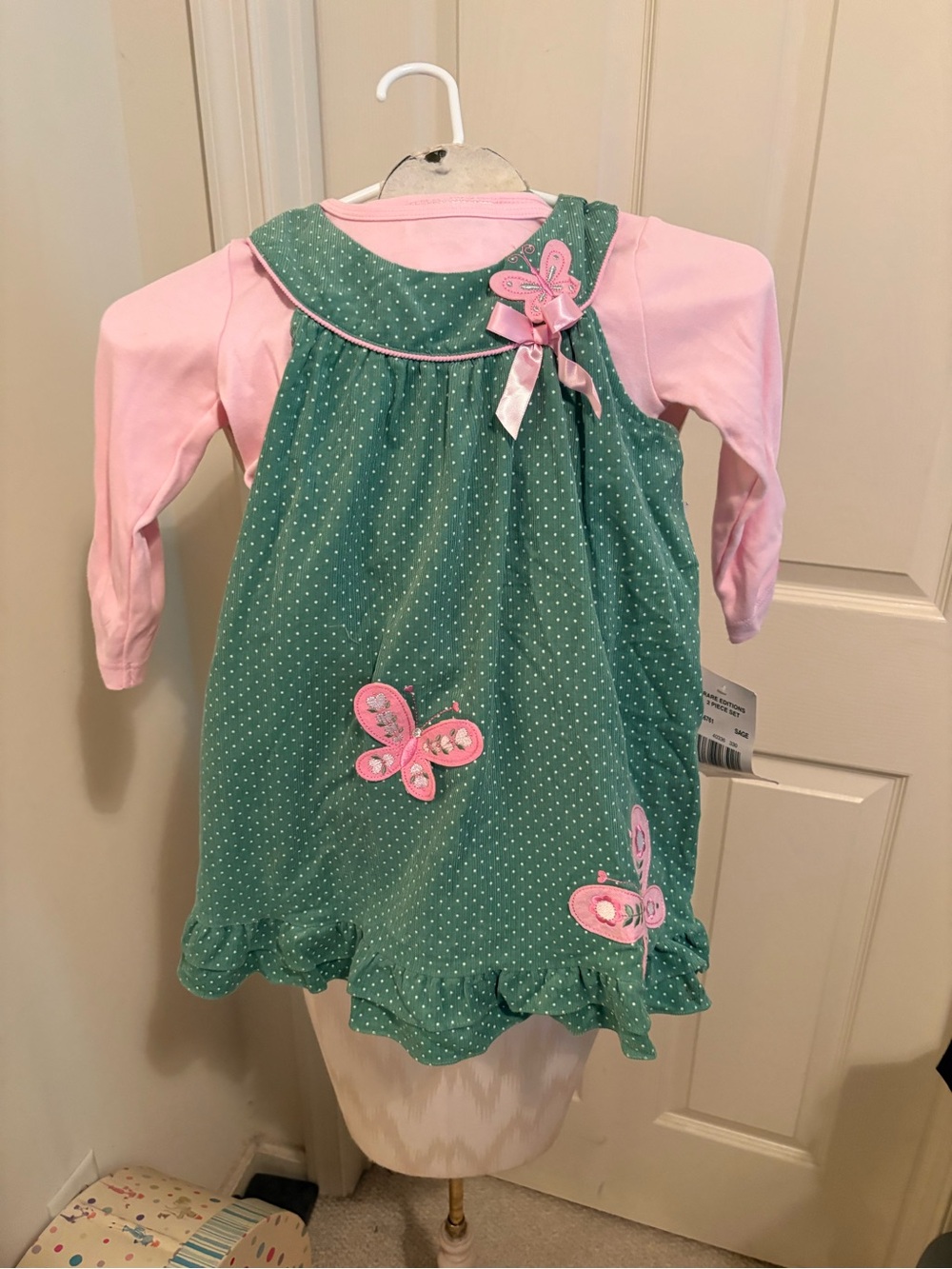 Rare Editions dress size 4T NWT $34.99 green/pink 2pc